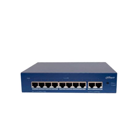 Коммутатор сетевой PoE DH-S3010-8ET-95 2xUpLink 100Mb/s, 8xPoE 100Mb/s