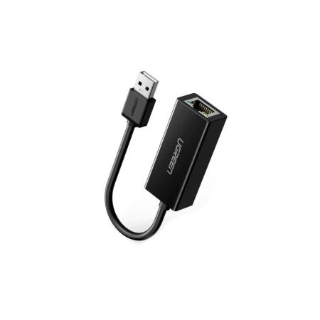 Конвертер сигнала UGREEN CR110 USB2.0 - LAN 10/100Mbps 0.10м чёрный 20254