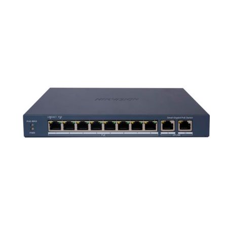 Коммутатор сетевой PoE HIKVISION DS-3E1510P-EI 2xUpLink 1Gb/s, 8xPoE 1Gb/s