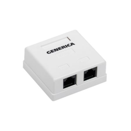 Розетка информационная настенная CS2-1C5EU-22-G RJ45 кат.5E UTP 2 порта GENERICA