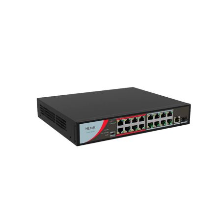 Коммутатор сетевой HiLook PoE NS-0318P-130(B) 1xUpLink 1Gb/s, 1xSFP 1Gb/s, 16xPoE 100Mb/s