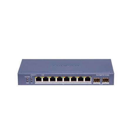 Коммутатор сетевой PoE HIKVISION DS-3E1510P-SI-8P2F