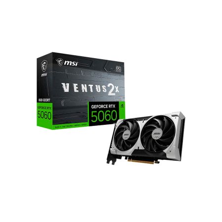 Видеокарта MSI GeForce RTX 5060 8G VENTUS 2X OC V1 (PCI-E 5.0 x16/x8, 8GB GDDR7 / 128-bit, Boost 2527 MHz, 3× DisplayPort, 1× HDMI, Dual Fan)