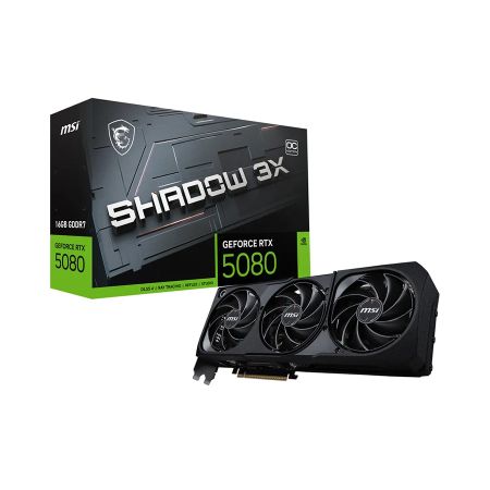 Видеокарта MSI GeForce RTX 5080 SHADOW 3X OC 16384MB 256bit GDDR7 [RTX 5080 16G SHADOW 3X OC] HDMI DP