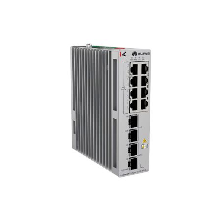 Коммутатор сетевой PoE Huawei S210I-8P4SX (2xUpLink SFP+ 10Gb/s, 2xSFP 1Gb/s, 8xPoE+ 1Gb/s, 60Gb/s, DIN) до 240W (внешний БП)
