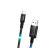 HOCO U63 Spirit для передачи данных и зарядки USB-microUSB, LED подсветка активируется звуком, 2.4А, 1.2м, черный